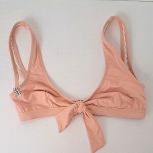 Rhythm Peachy Pink Bow Tie Bralette Swim Top SzXs